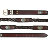 Plaited Leather Belt with conchos