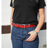 Classic Cowhide Belt 1 1/4" Red