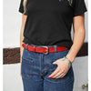 Classic Cowhide Belt 1 1/4" Red