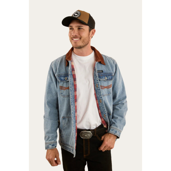 Ringers Western Bellbrae Mens Overshirt - Light Wash Blue