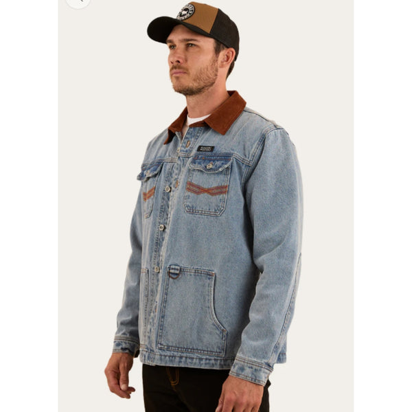 Ringers Western Bellbrae Mens Overshirt - Light Wash Blue