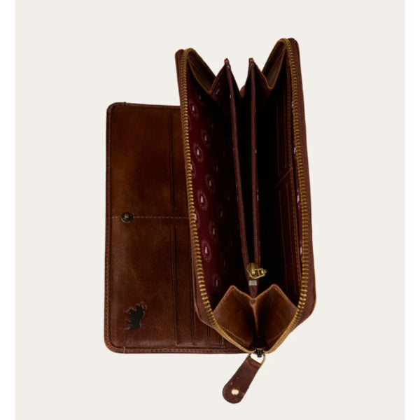 Ringers Western Toro Dama Zip Purse - Cognac