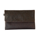 Floral Embossed Tri-Fold Soft Purse