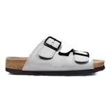 Roman Suede Sandals White