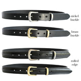 black cowhide belt 1" wide