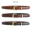 brown cowhide belts, 1 inch, with rolled edge