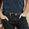 classic cowhide belt, 1 1/2" wide - black