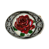 Red Rose Belt Buckle