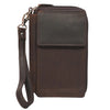 Oil Pull Up Wallet Shoulder Bag Brown