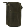 Oil Pull Up Wallet Shoulder Bag Olive Green