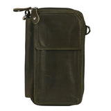 Oil Pull Up Wallet Shoulder Bag Olive Green