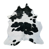 cowhide rug, black and white, regular