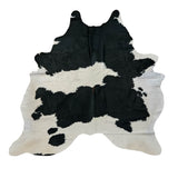 cowhide rug black and white small