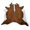 cowhide rug, brown & white, regular