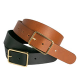 Ladies Tan Belt with Large Gold Buckle 