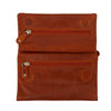 Tri-Fold Soft Cowhide Wallet - Rusty Orange - Half Open